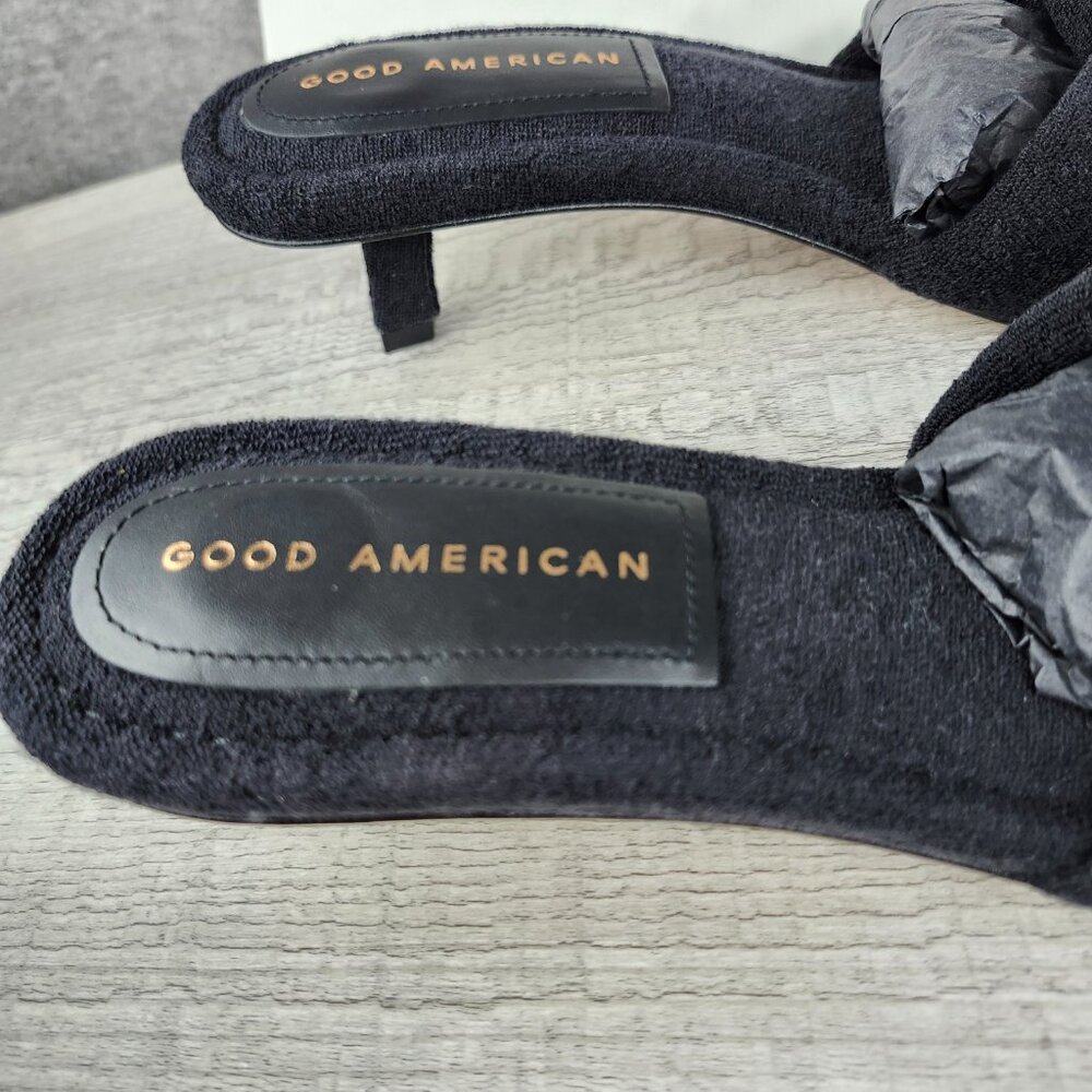 Good American Size 8 Black Terry Kickstand Mule NWOB GA353T-X - Picture 6 of 12